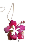Load image into Gallery viewer, Hibiscus Tropical Flower Colorful Christmas Resin and Wood Ornament
