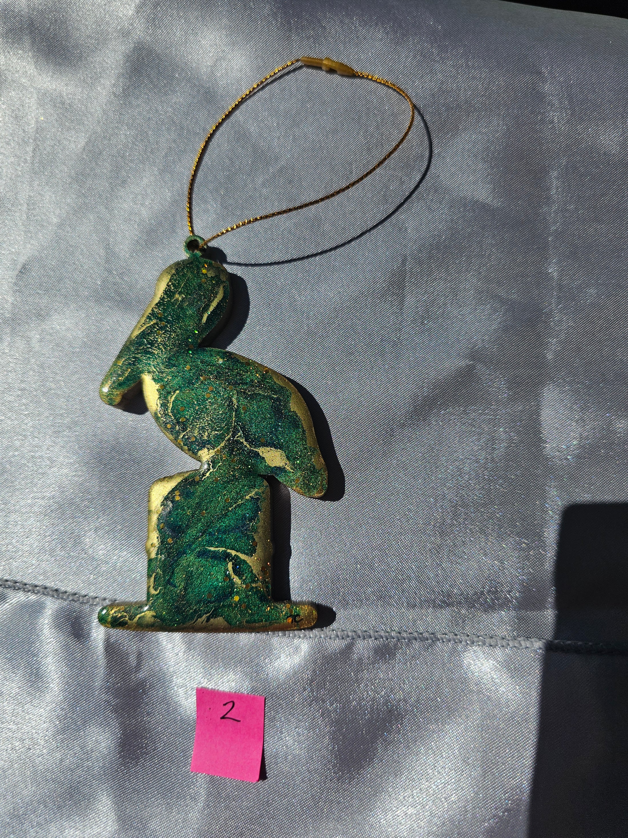 Handmade Coastal Pelican Bird Christmas Ornaments
