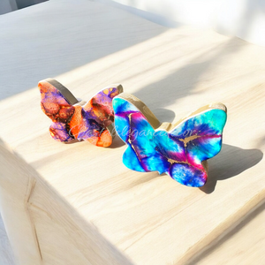 Chunky Wood Colorful Butterfly Tabletop Decoration Figurine Handmade