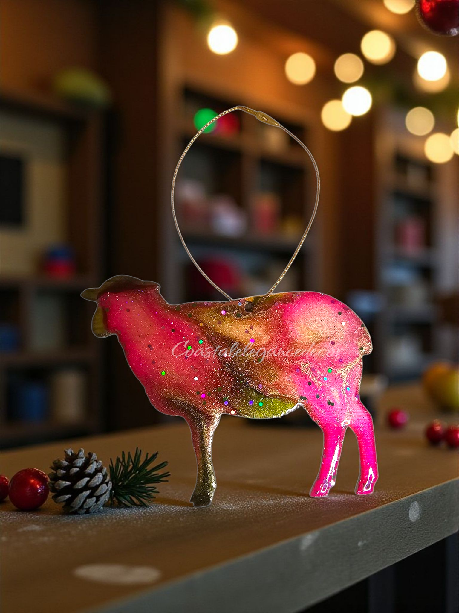 Handmade Barnyard Farm Sheep Lamb Country Christmas Tree Ornaments