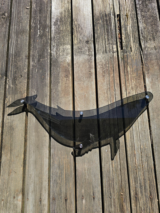 Outdoor Transparent Smoke Humpback Whale – 1/4" Custom Engraved Acrylic Wall Art