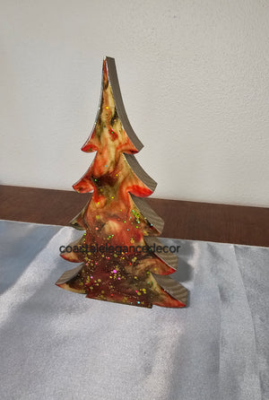 Fancy Christmas Trees with Branches Holiday Tabletop Decoration 8 Inch Multicolor