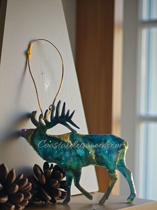 Nature Themed Standing Elk Wood and Resin Ornaments