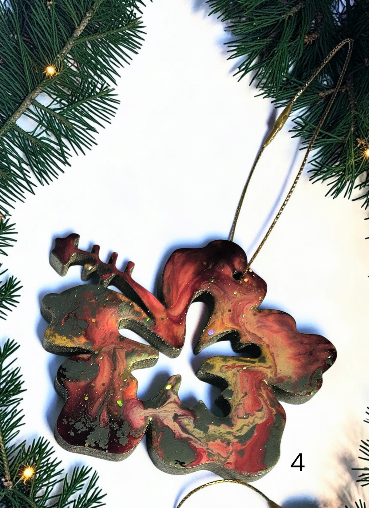 Hibiscus Tropical Flower Colorful Christmas Resin and Wood Ornament