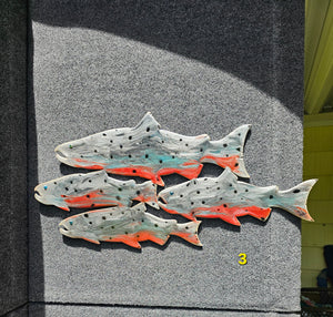 School of Salmon Fish Handmade Resin Wall Wilderness Cabin Decoration Multiple Choices