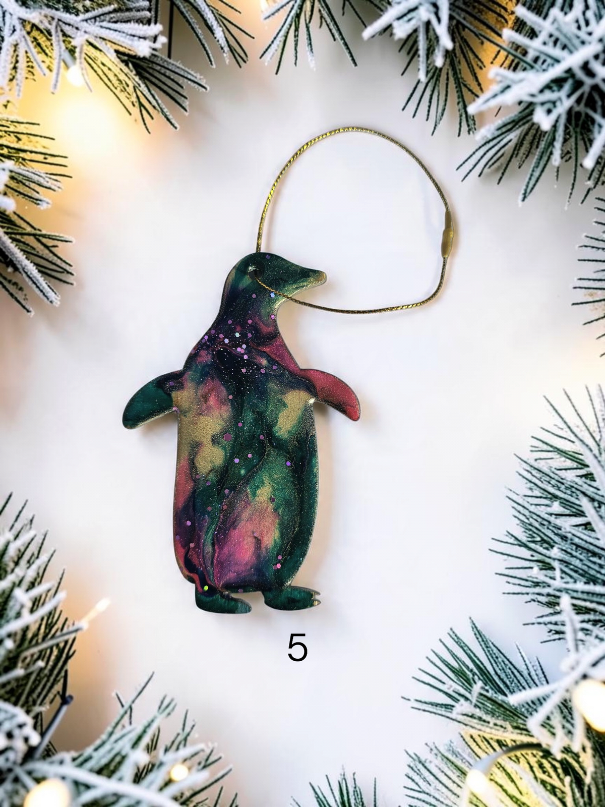 Winter Penguin Birds North Pole Christmas Ornaments