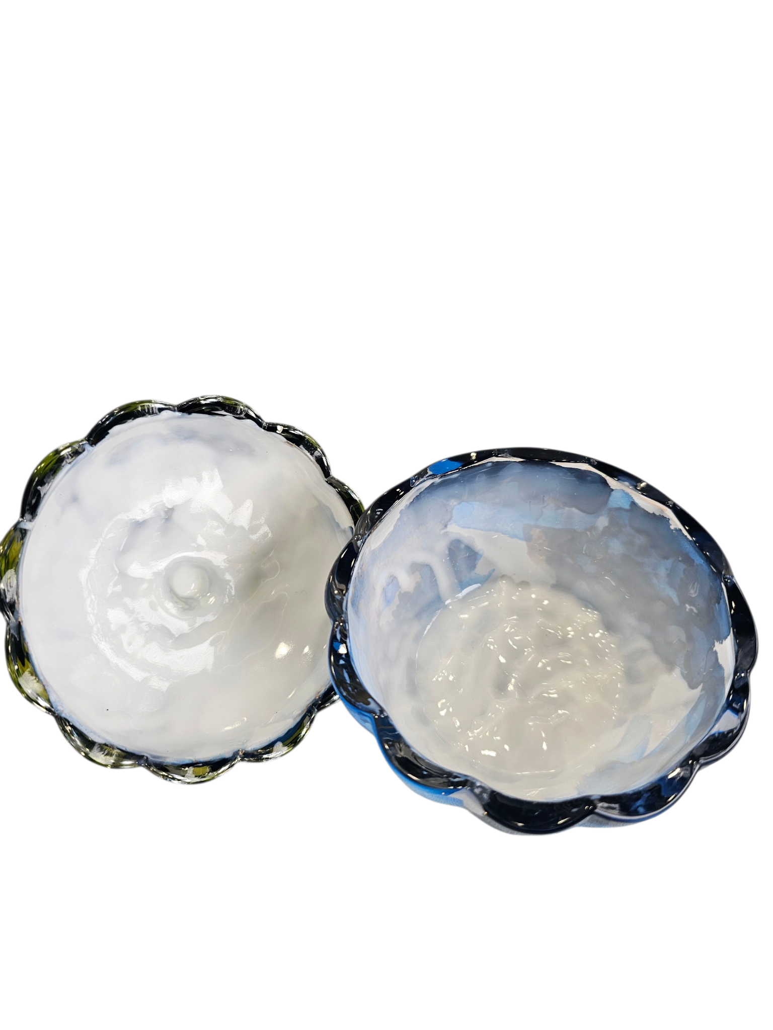 Handpainted Decorative Glass Coastal Style Pumpkin Tabletop Trinket Dish