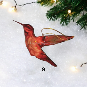 5 Inch Sparkly Hummingbird Christmas Ornaments