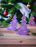 Load image into Gallery viewer, Shimmery Silver Lavender and Pink Christmas Trees with Branches Holiday Mantelpiece 3 Sizes
