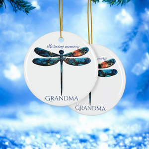 Ceramic Ornaments Dragonfly Memorial Personalized Original Art Ornament