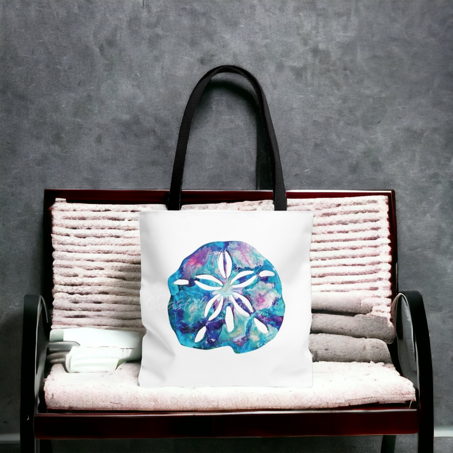 Sand Dollar Original Art Print Tote Bag with Handles (AOP) 3 Sizes