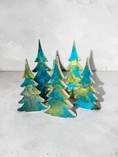 Load image into Gallery viewer, Handcrafted Tabletop Christmas Tree | Luxury Statement Piece | Tealish-Turquoise Blue, Green & Silver
