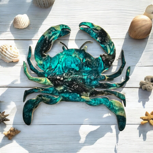 Coastal Crab Resin Wall Decor