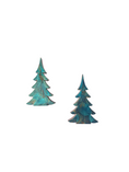 Load image into Gallery viewer, Deep Emerald Green & Copper Resin Wood Christmas Tree | 3D Tabletop Holiday Centerpiece | Jewel Tone Winter Mantel Decor

