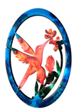 Load image into Gallery viewer, Small Hummingbird with Flowers Oval Frame Wall Decor
