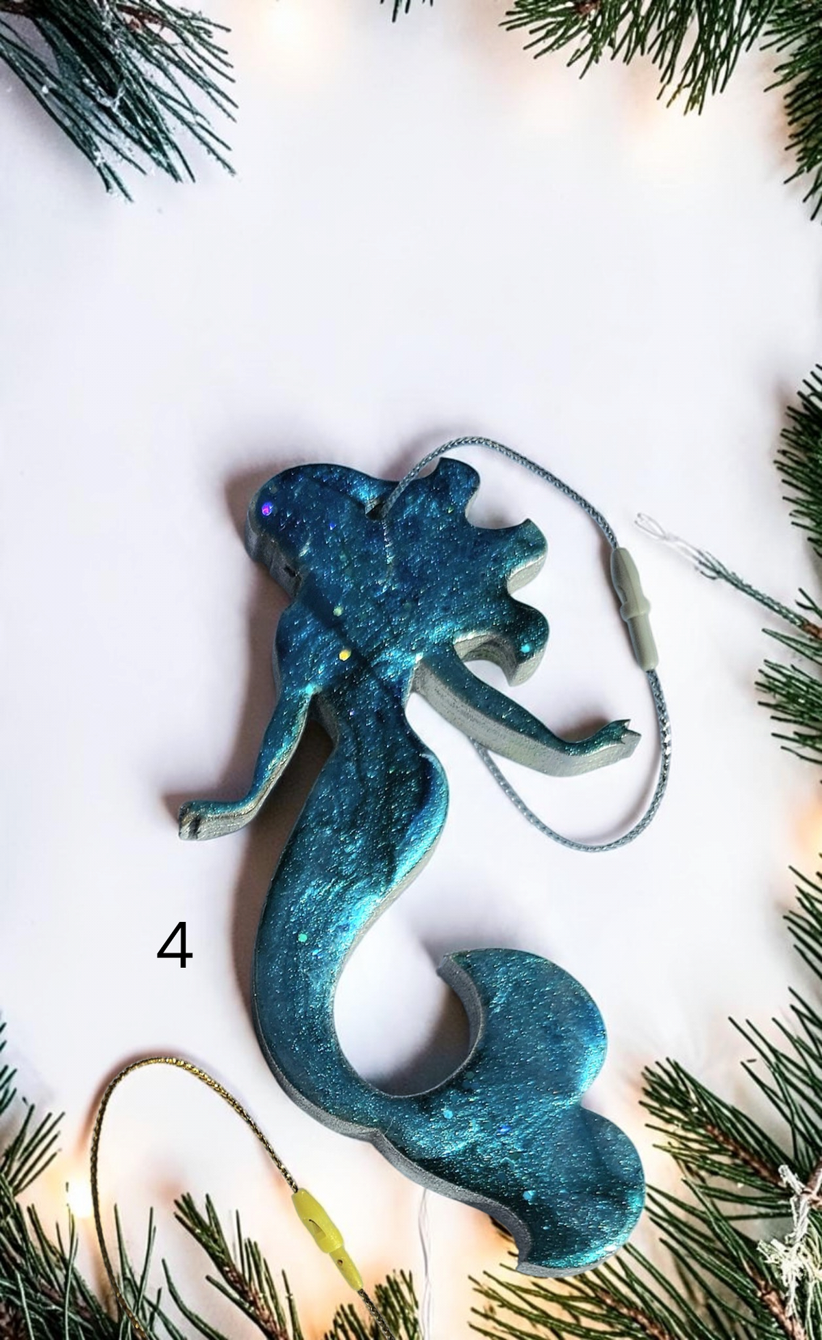 Elegant Beach Mermaid Handmade Christmas Ornaments