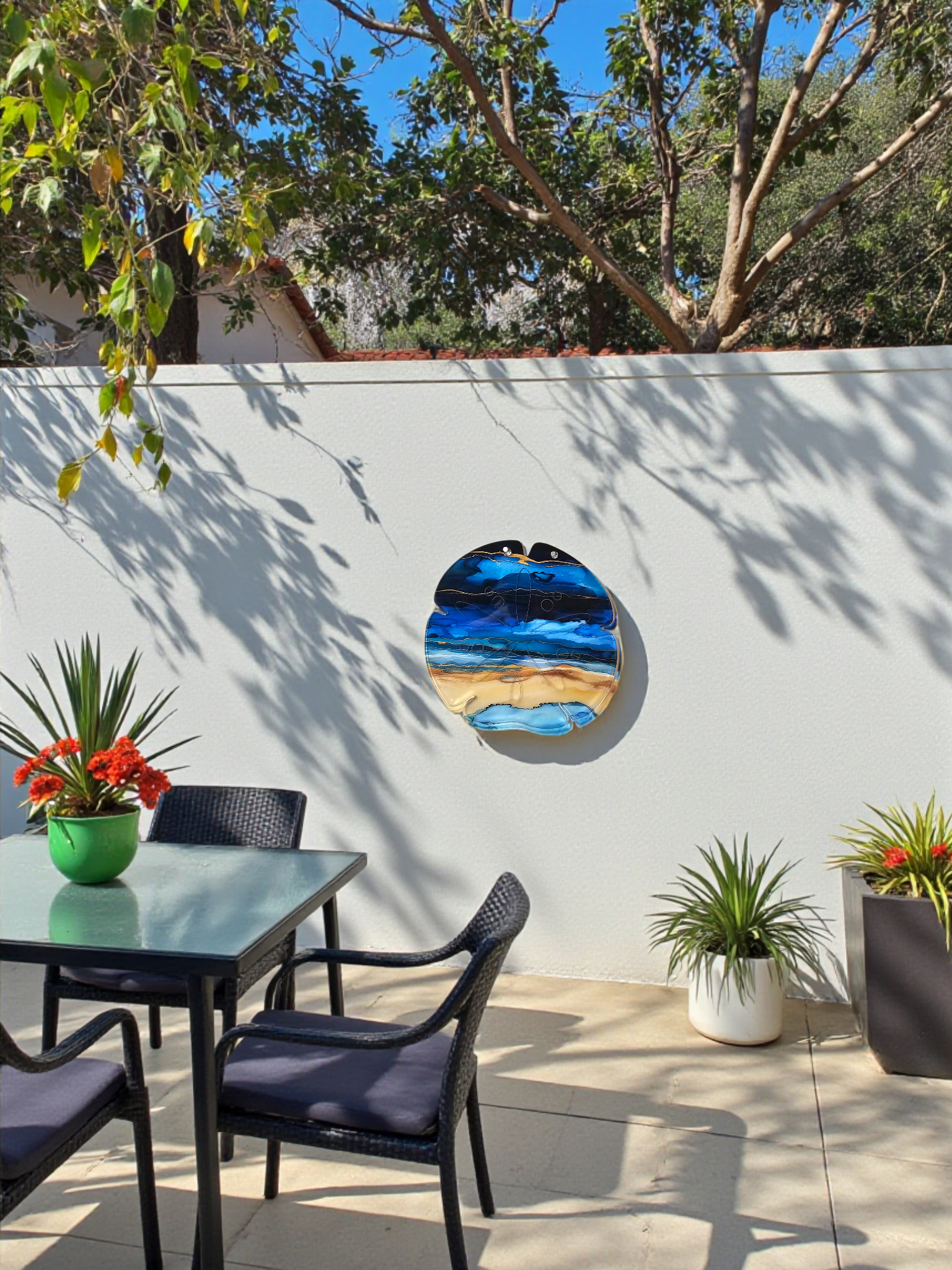 Beachy Sand Dollar Outdoor Safe Acrylic Wall Art