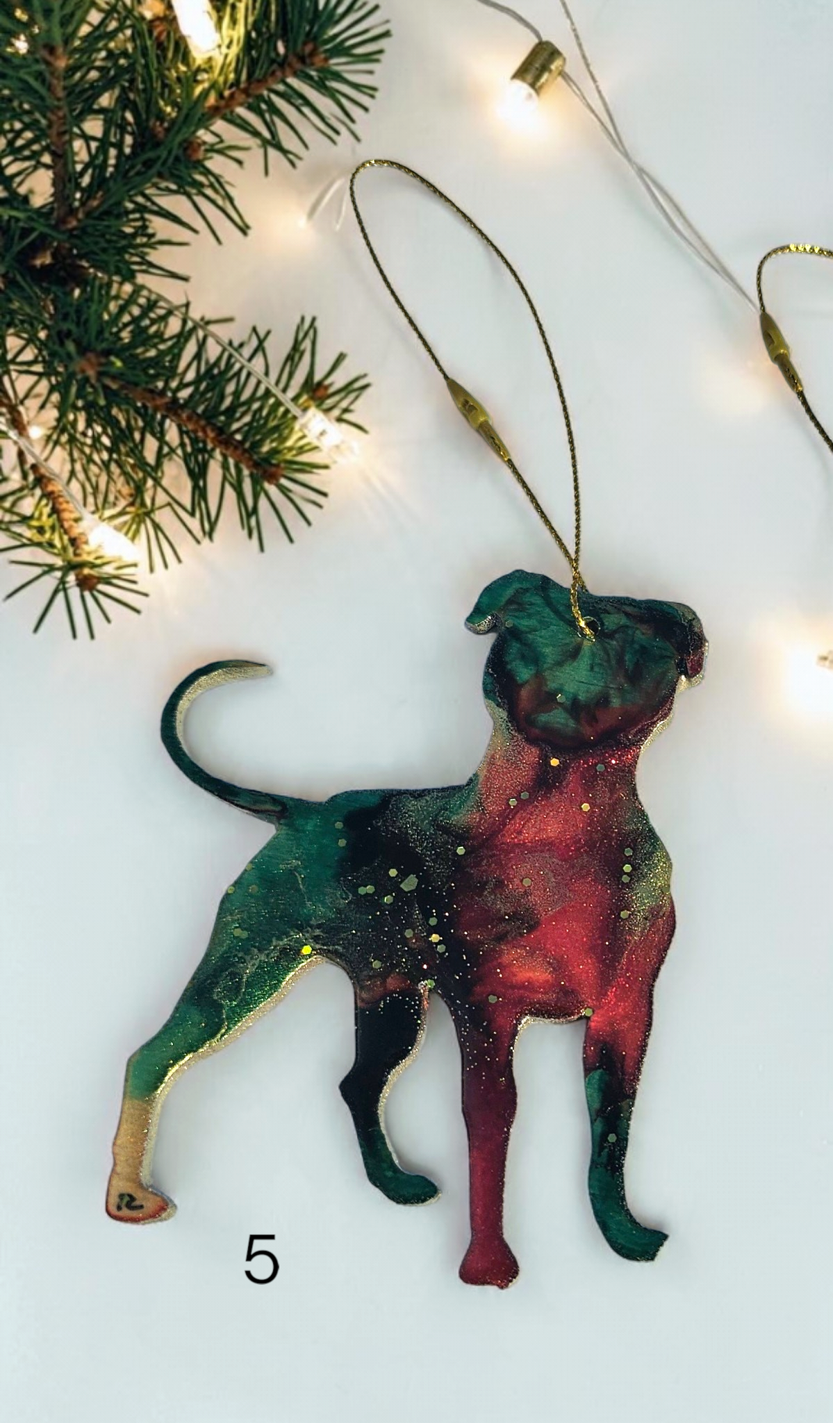 Pitbull Terrier Dog Handmade Christmas Ornaments