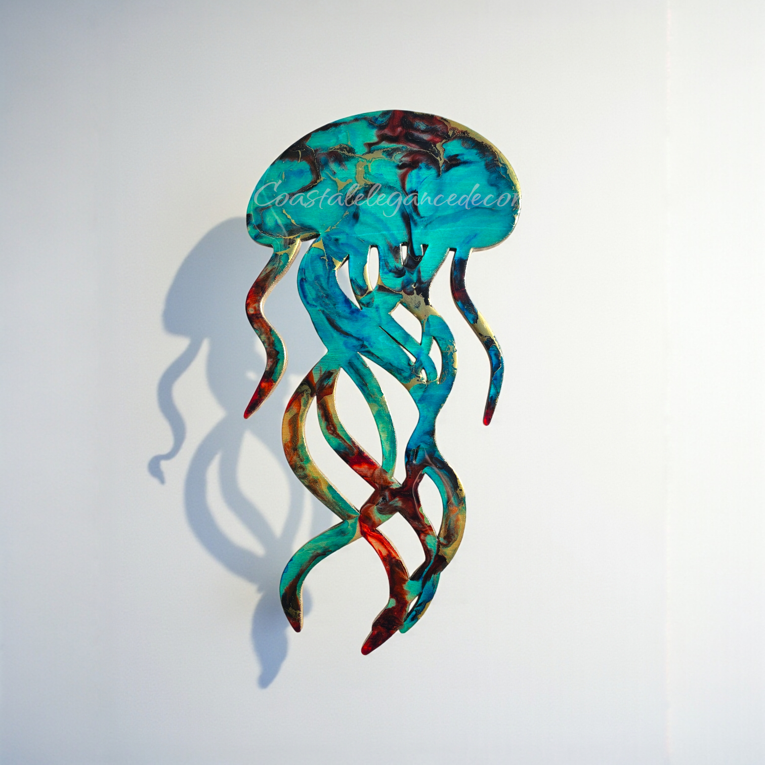 Handcrafted Resin Jellyfish Wall Art | Coastal Beach House Decor