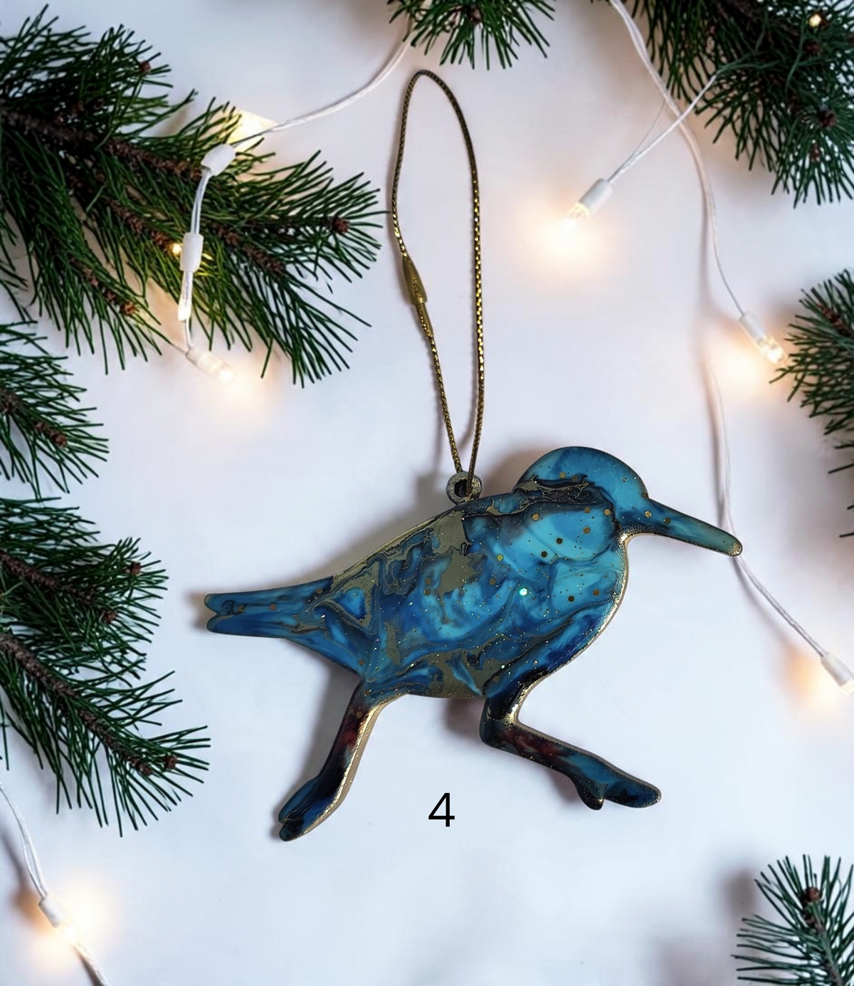 Handmade Coastal Sandpiper Bird Christmas Ornaments