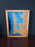 Load image into Gallery viewer, 🌊 Long Beach Peninsula, Washington | 8-Layer 3D Bathymetric Laser-Cut Wood Map

