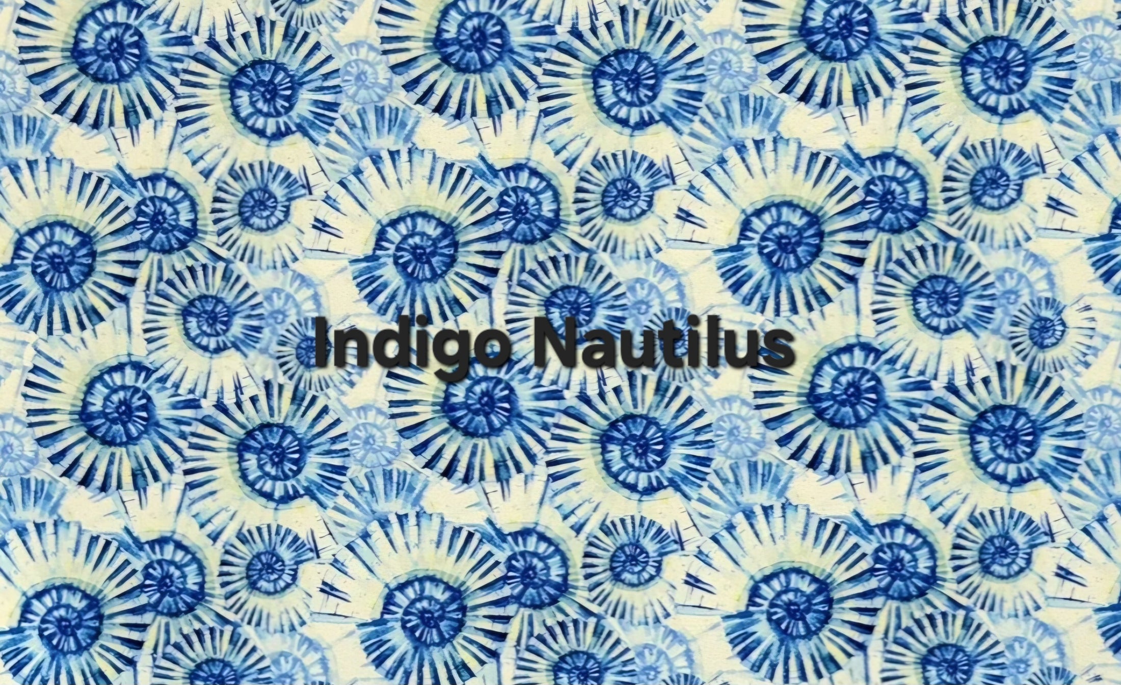 Indigo nautilus pattern swatch - white background with royal blue nautilus shell pattern ocean themed acrylic wall art color choice
