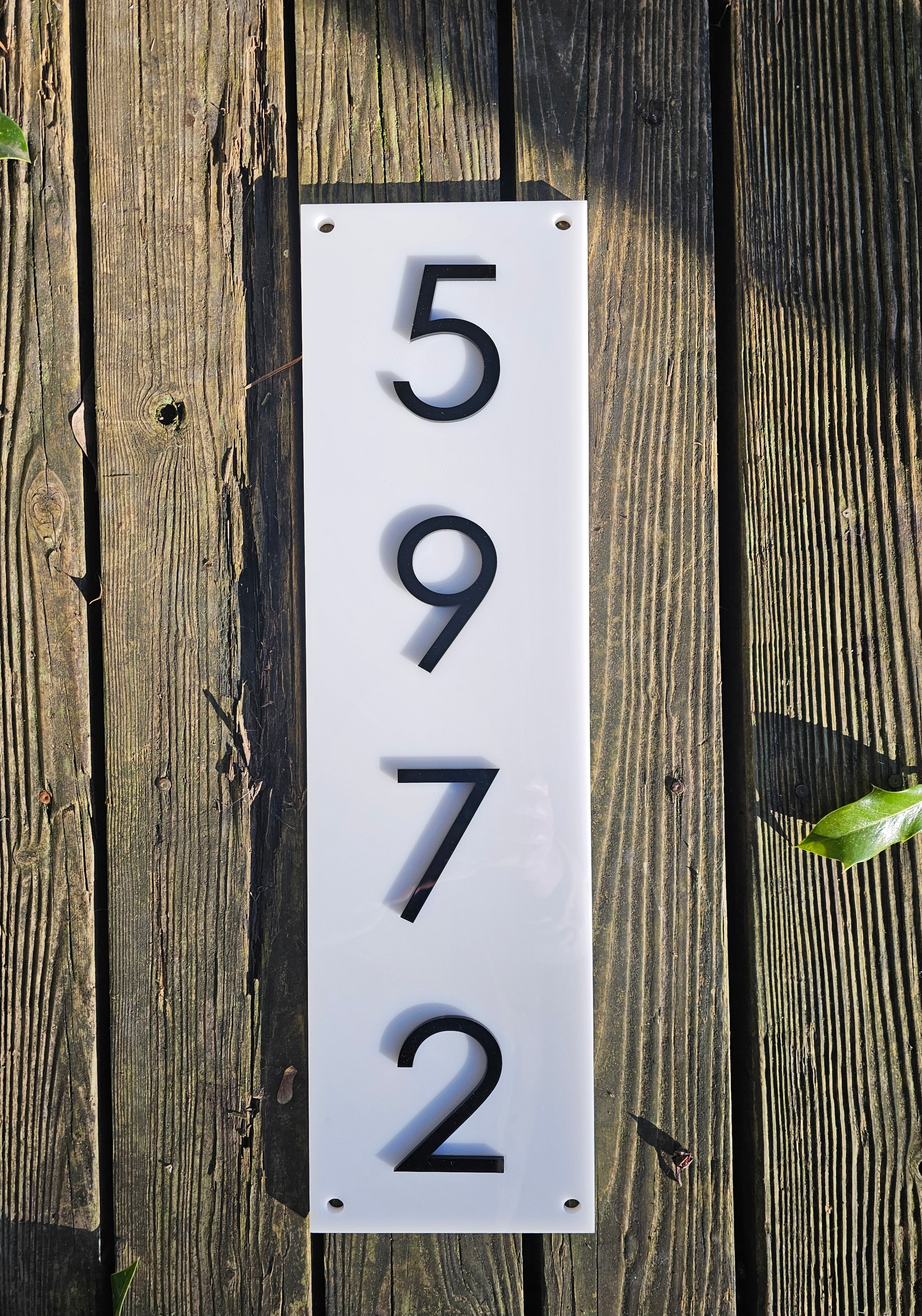 Modern Acrylic Address Sign – Custom House Number Plaque (5"x18")