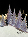 Charger l'image dans la visionneuse de la galerie, Contemporary Resin Pine Tree – Frosted Plum & Snowy Silver Overlay
