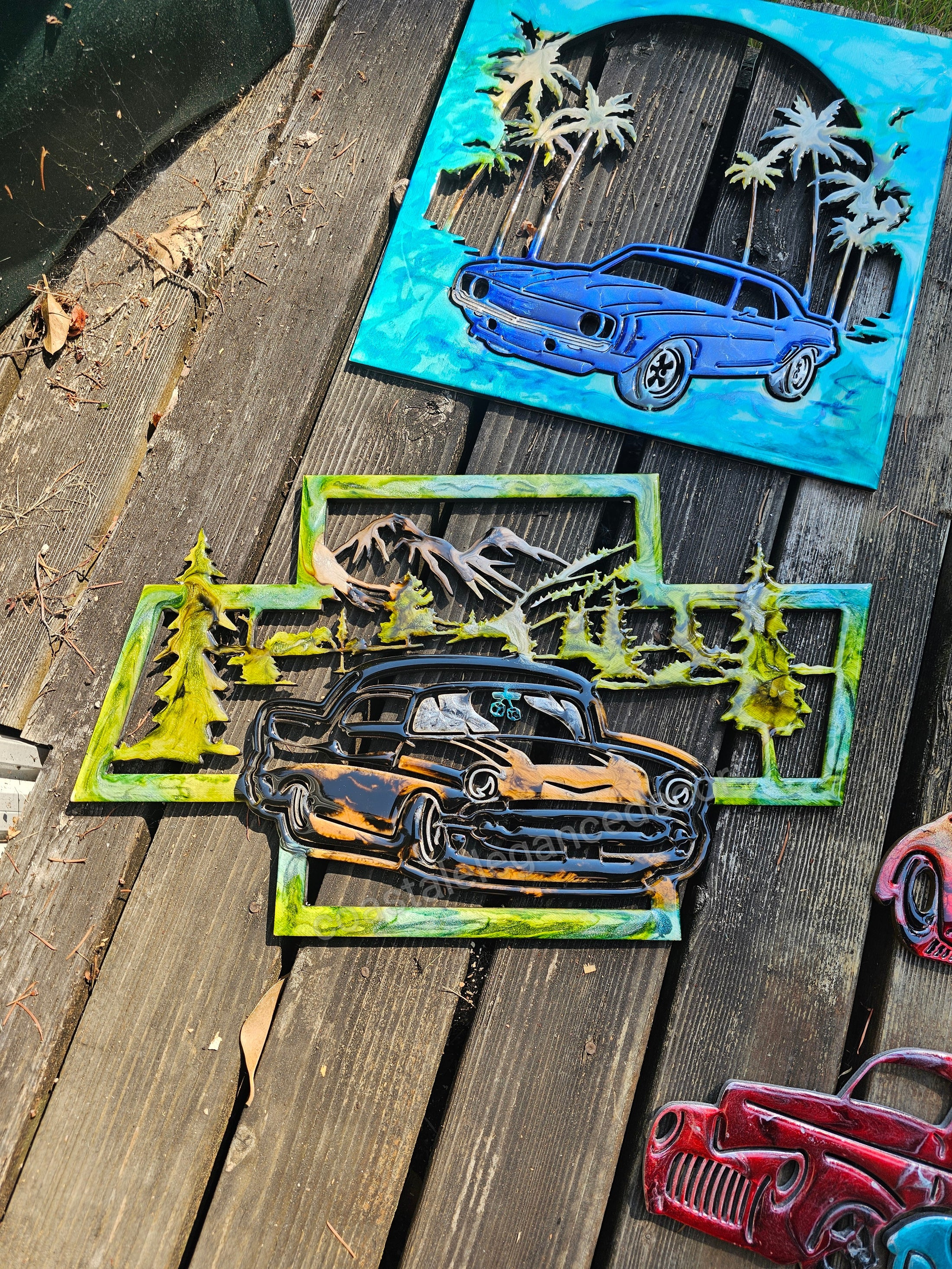 1957 Chevy Handmade Wood and Resin Garage Car Art Multiple Colors