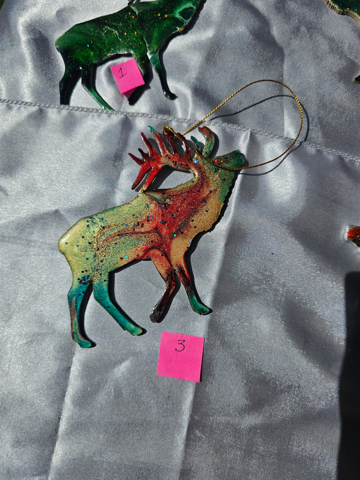 Nature Themed Standing Elk Wood and Resin Ornaments