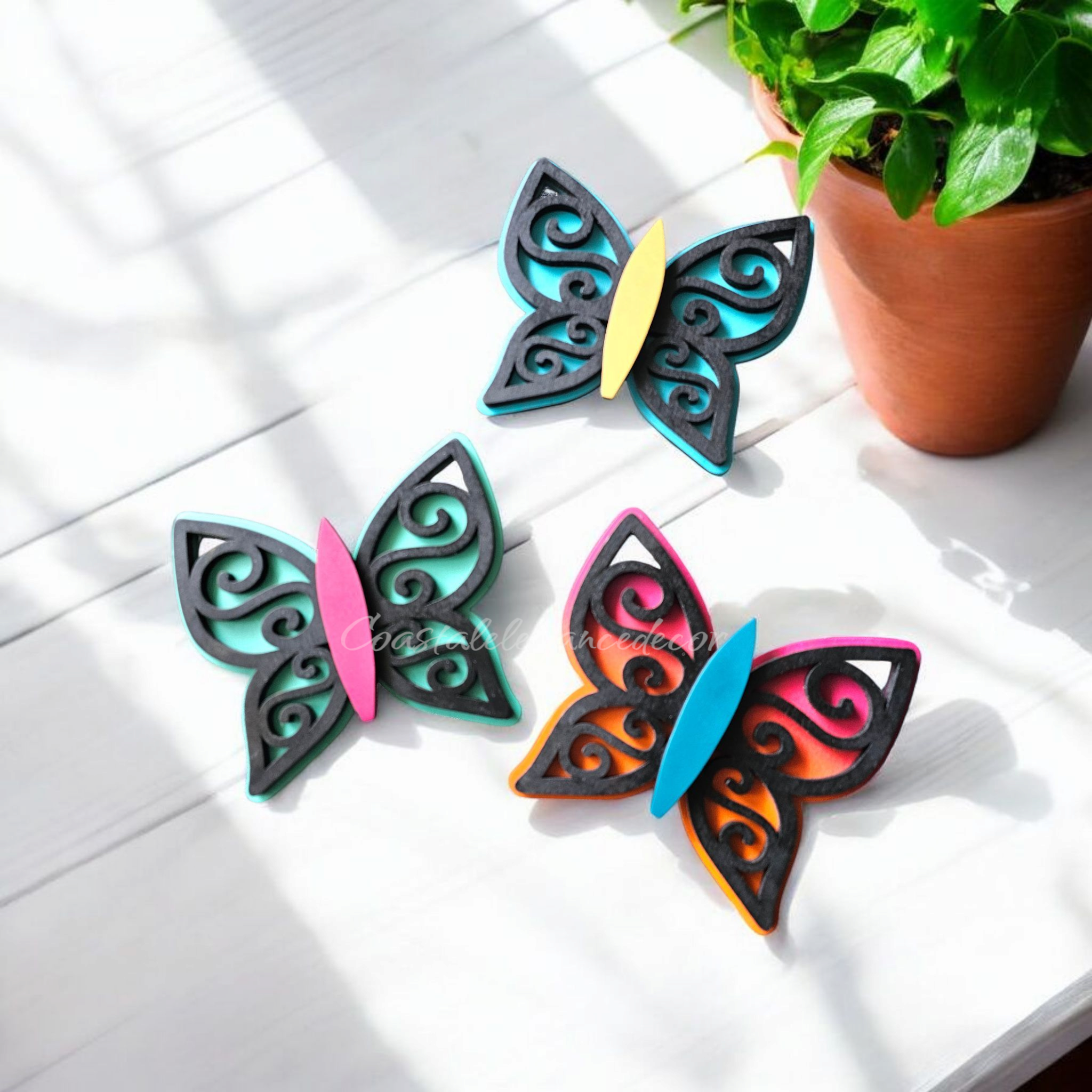 Quirky Fun Indoor Wall or Outdoor Patio Wood Butterflies