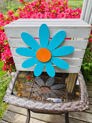 Colorful Fun Indoor Wall or Outdoor Garden Patio Wood Daisies Sm and Lg