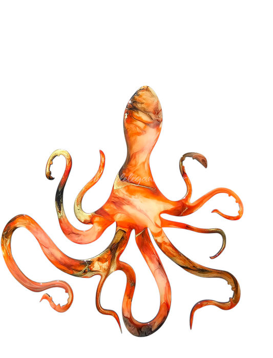Handmade octopus wall decor in beautiful coastal colors, ideal for adding a unique touch to any indoor space.