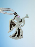 Load image into Gallery viewer, Silver Glitter Layered Angels or Nativity Ornaments - Handcrafted Christmas Decor

