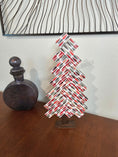 Load image into Gallery viewer, Handmade Herringbone Patterned Acrylic Retro Mid Century Modern Christmas Tree
