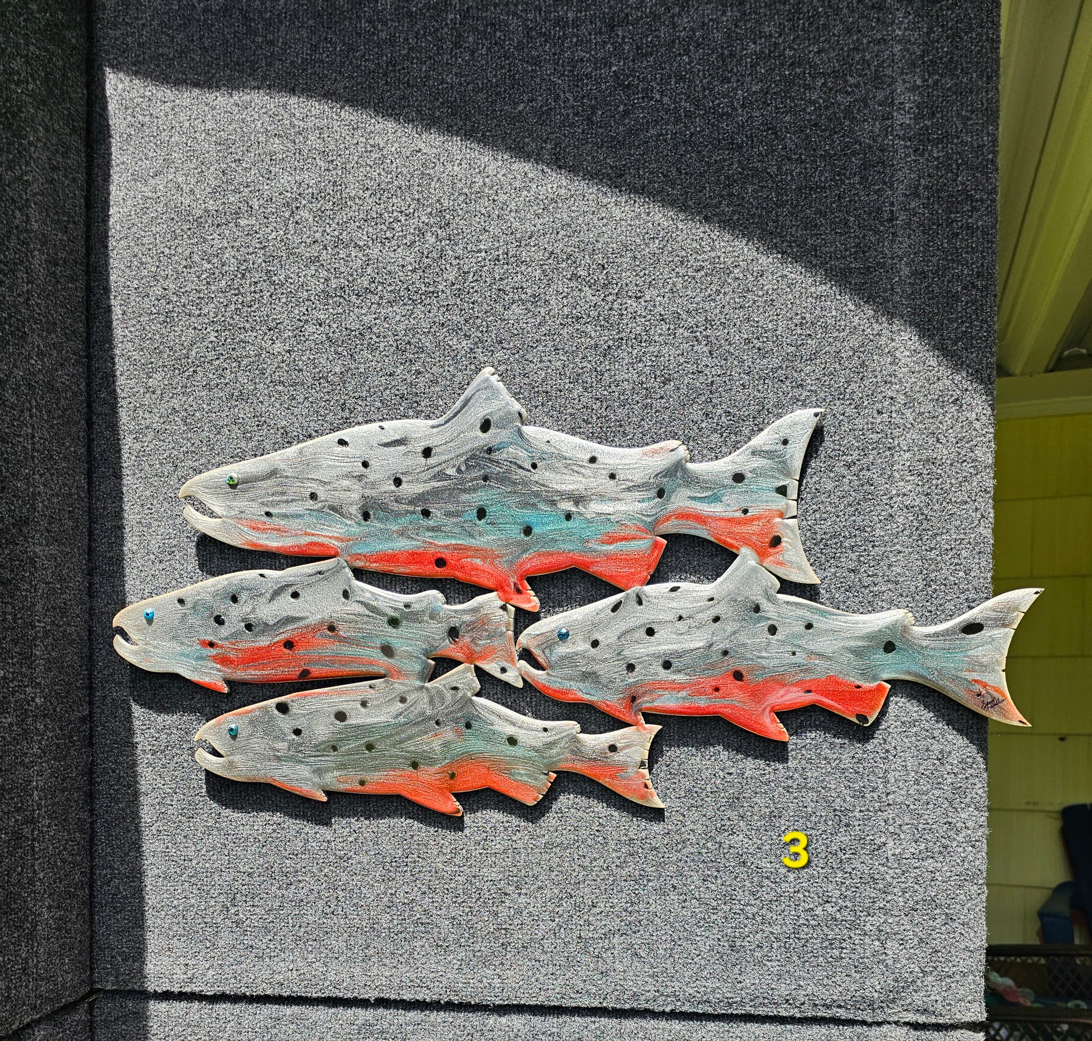 School of Salmon Fish Handmade Resin Wall Wilderness Cabin Decoration Multiple Choices