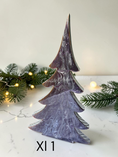 Charger l'image dans la visionneuse de la galerie, Contemporary Resin Pine Tree – Frosted Plum & Snowy Silver Overlay

