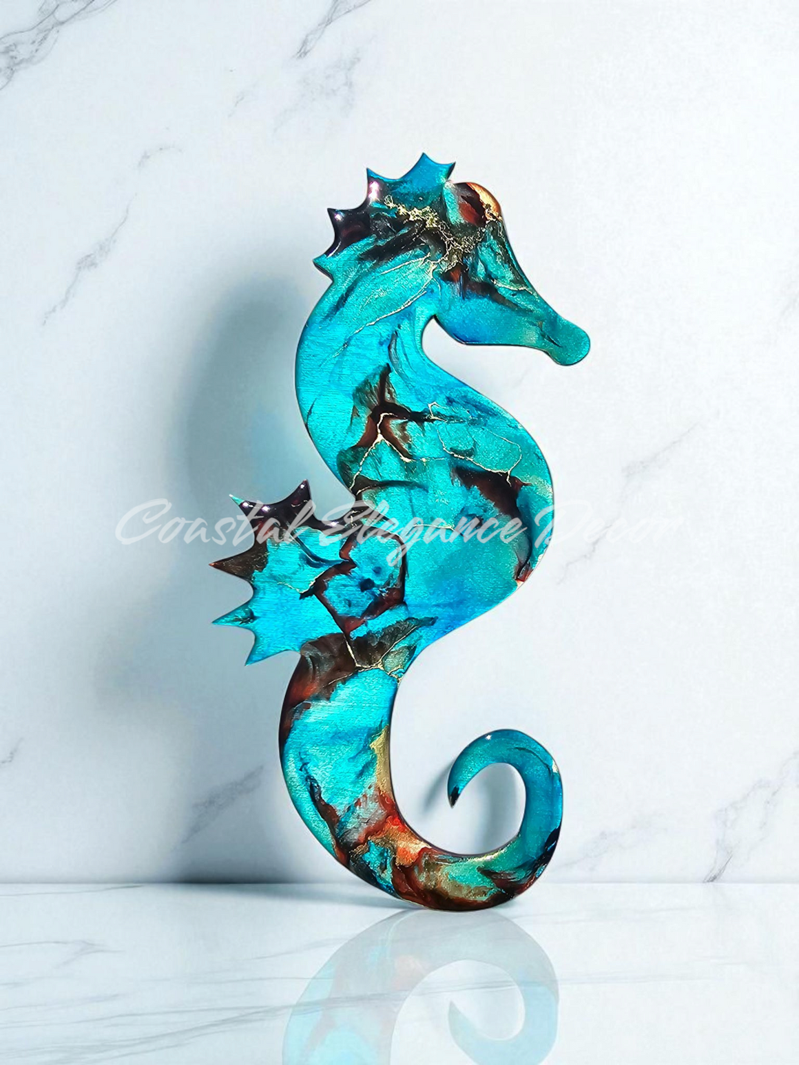 Seahorse Wall Decorations Handcrafted Resin and Wood