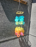 Load image into Gallery viewer, Fiesta Two-Tiered Capiz Shell Wind Chimes Warm and Cool Tones 15 Inches
