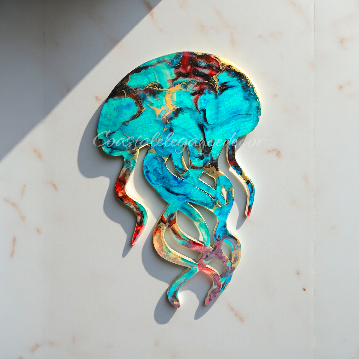 Handcrafted Resin Jellyfish Wall Art | Coastal Beach House Decor
