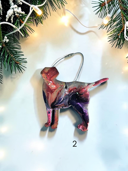 Pink handmade Labrador dog ornament 