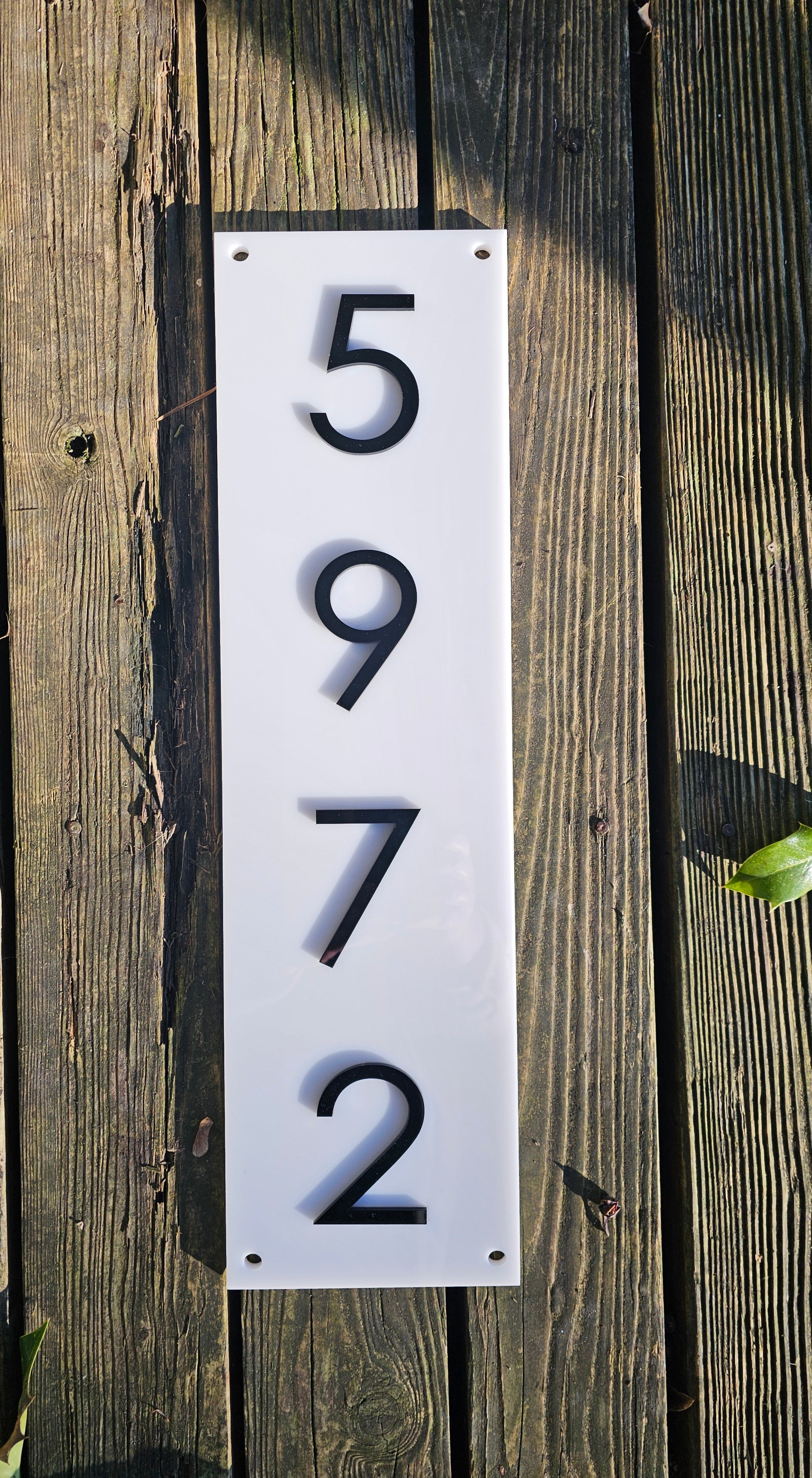 Modern Acrylic Address Sign – Custom House Number Plaque (5"x18")