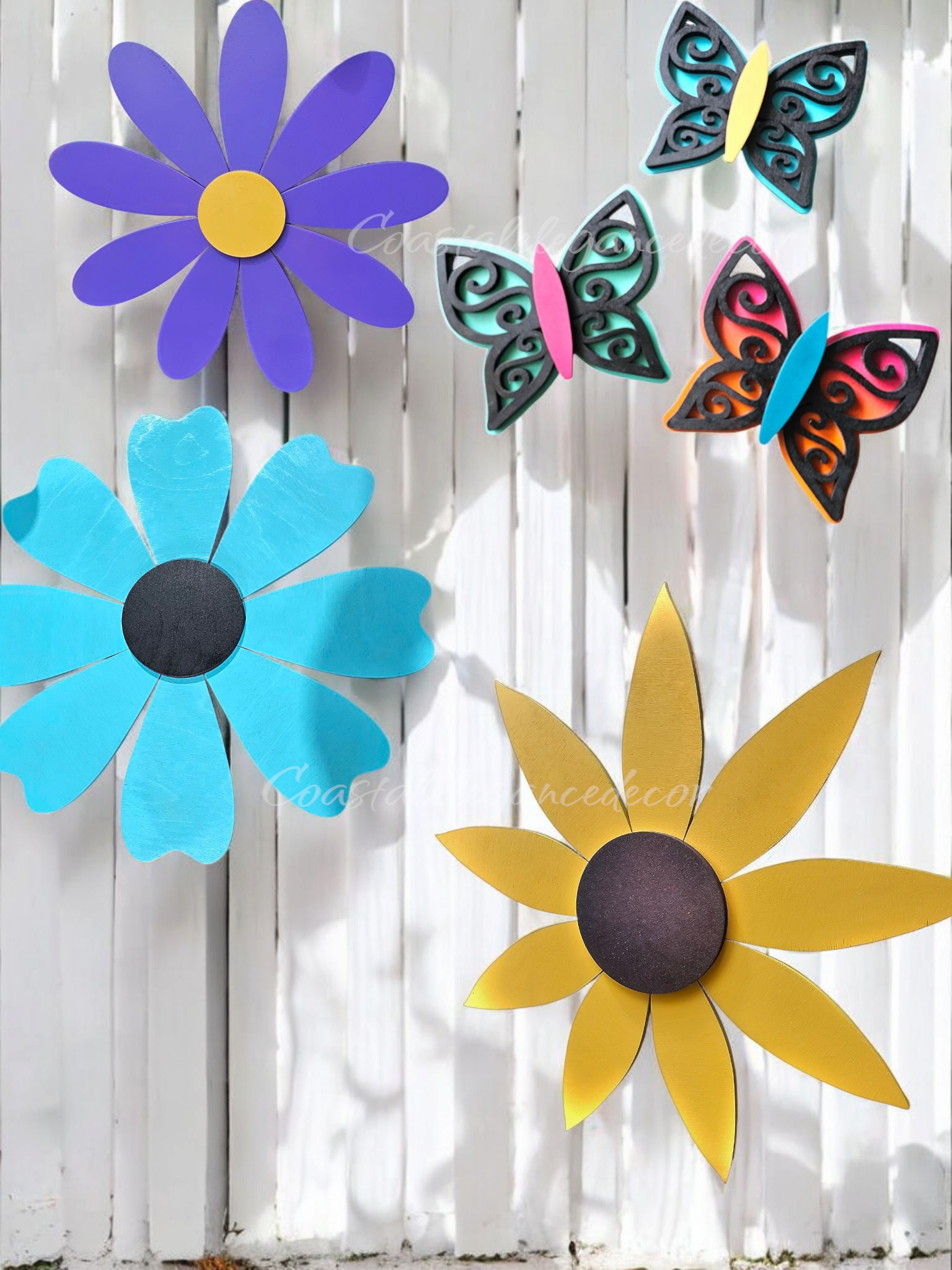 Quirky Fun Indoor Wall or Outdoor Patio Wood Butterflies
