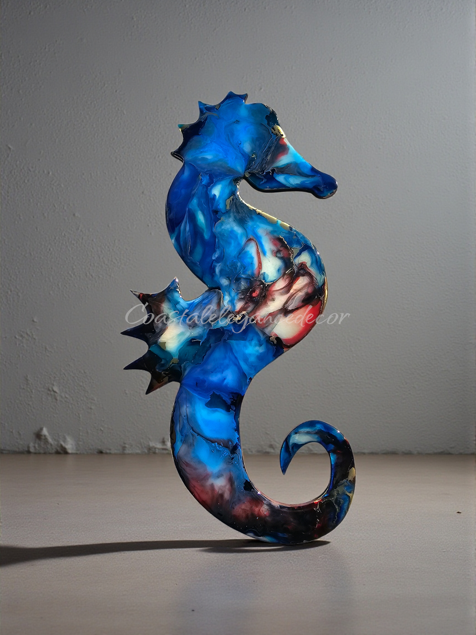 Seahorse Wall Decorations Handcrafted Resin and Wood