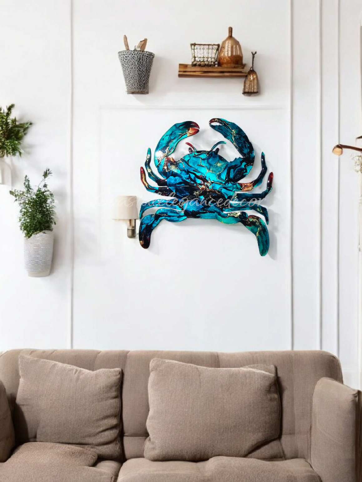 Coastal Crab Resin Wall Decor