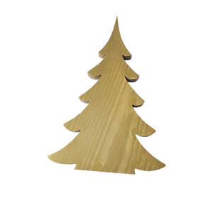 Handcrafted Resin and Chunky Wood Contemporary Tabletop Christmas Trees with Branches Holiday Decoration 3 Sizes