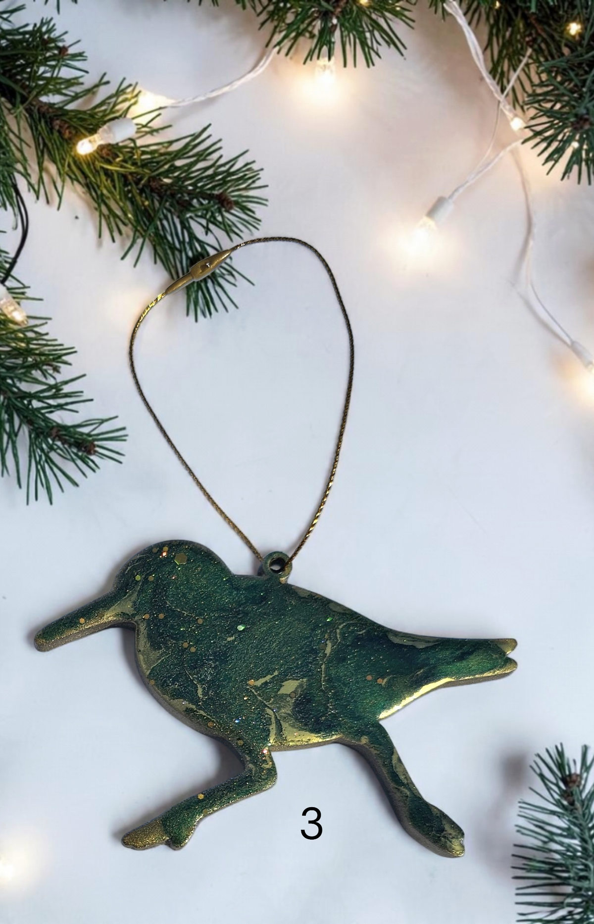 Handmade Coastal Sandpiper Bird Christmas Ornaments