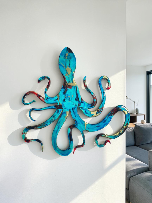 Contemporary Colorful Handmade Octopus Wall Decor