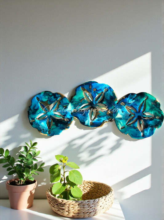 Sand Dollar Trio Wall Beachy Decoration Multiple Color Choices