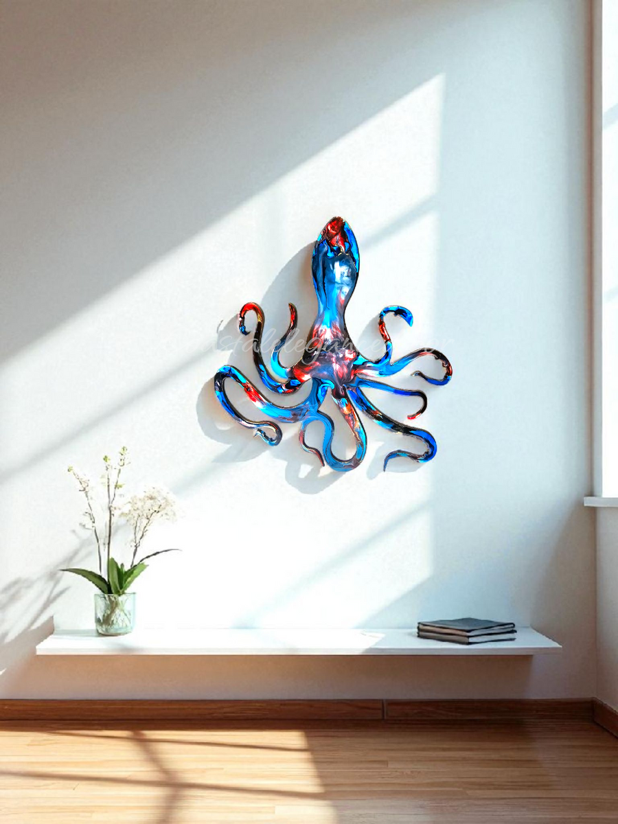 Contemporary Colorful Handmade Octopus Wall Decor